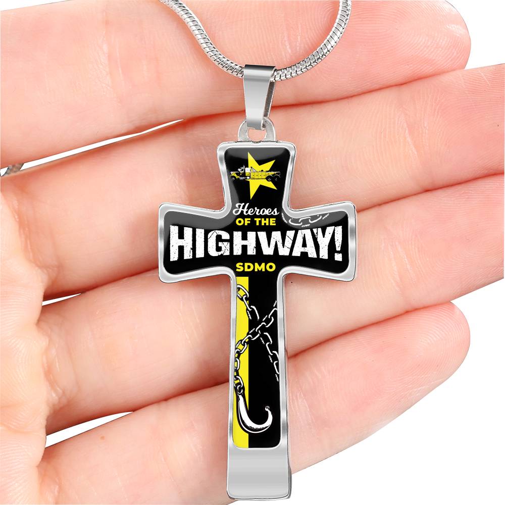 Hereos Of The Highway - Premium Cross Necklace