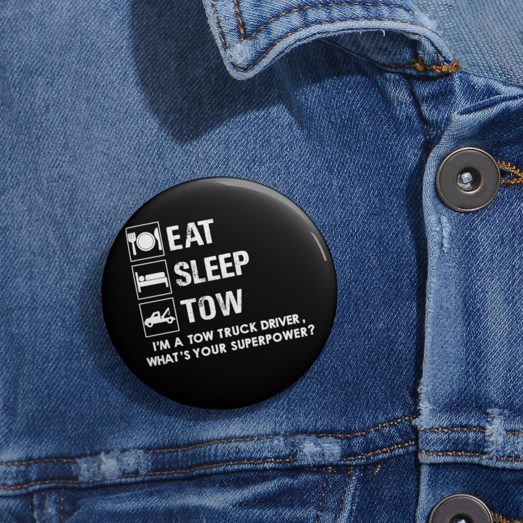 Eat Sleep Tow Pin Buttons - view 2