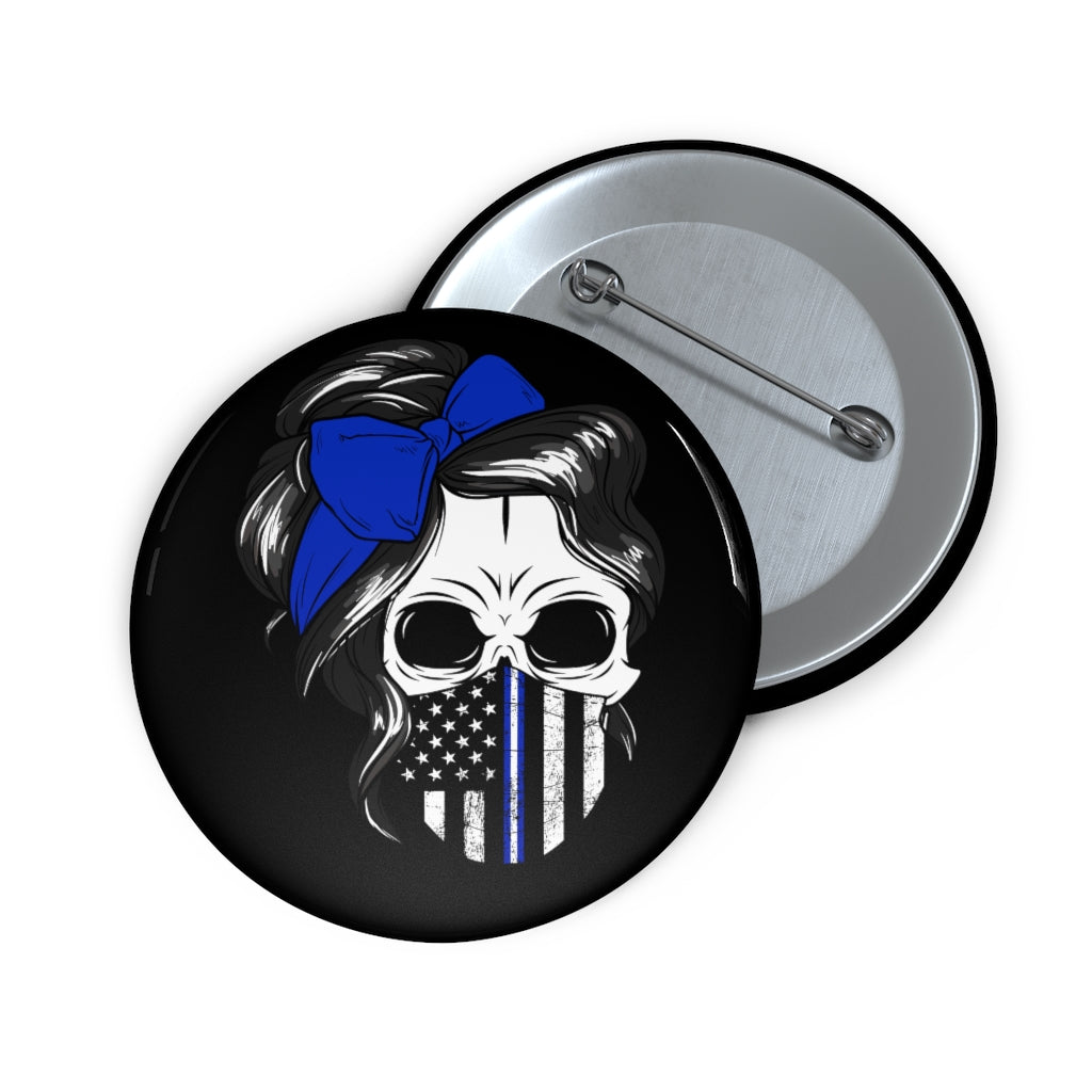 Thin Belue Line Pin Buttons