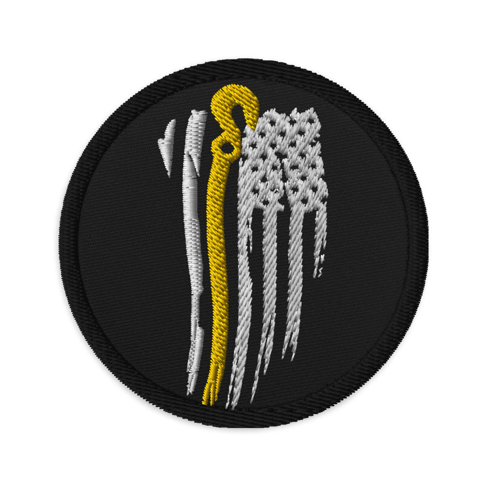 Thin Yellow Line J Hook Embroidered patches