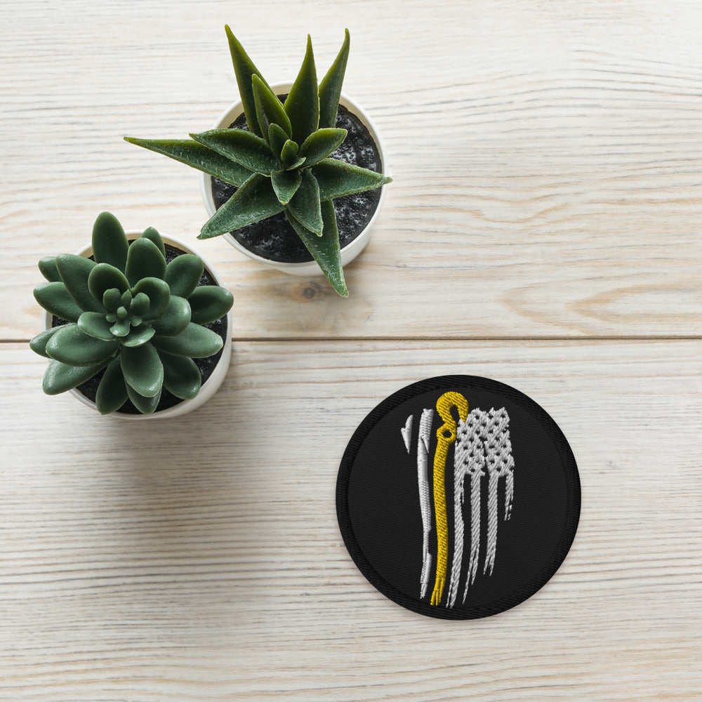 Thin Yellow Line J Hook Embroidered patches - view 5