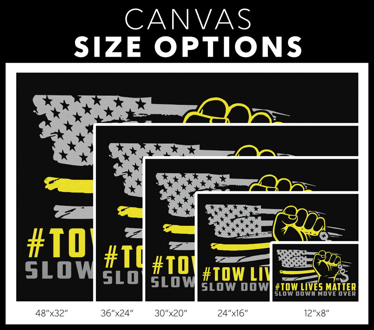 #Towlivesmatter Canvas - Premium Quality - view 3