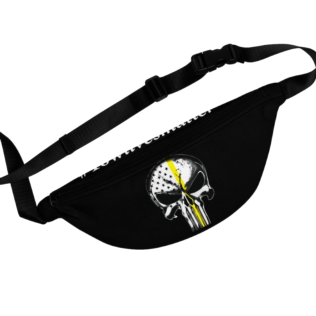 Thin Yellow Line Skull Fanny Pack