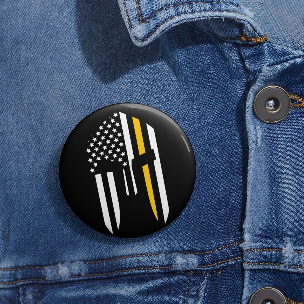 Thin Yellow Line Flag Pin Buttons - view 2
