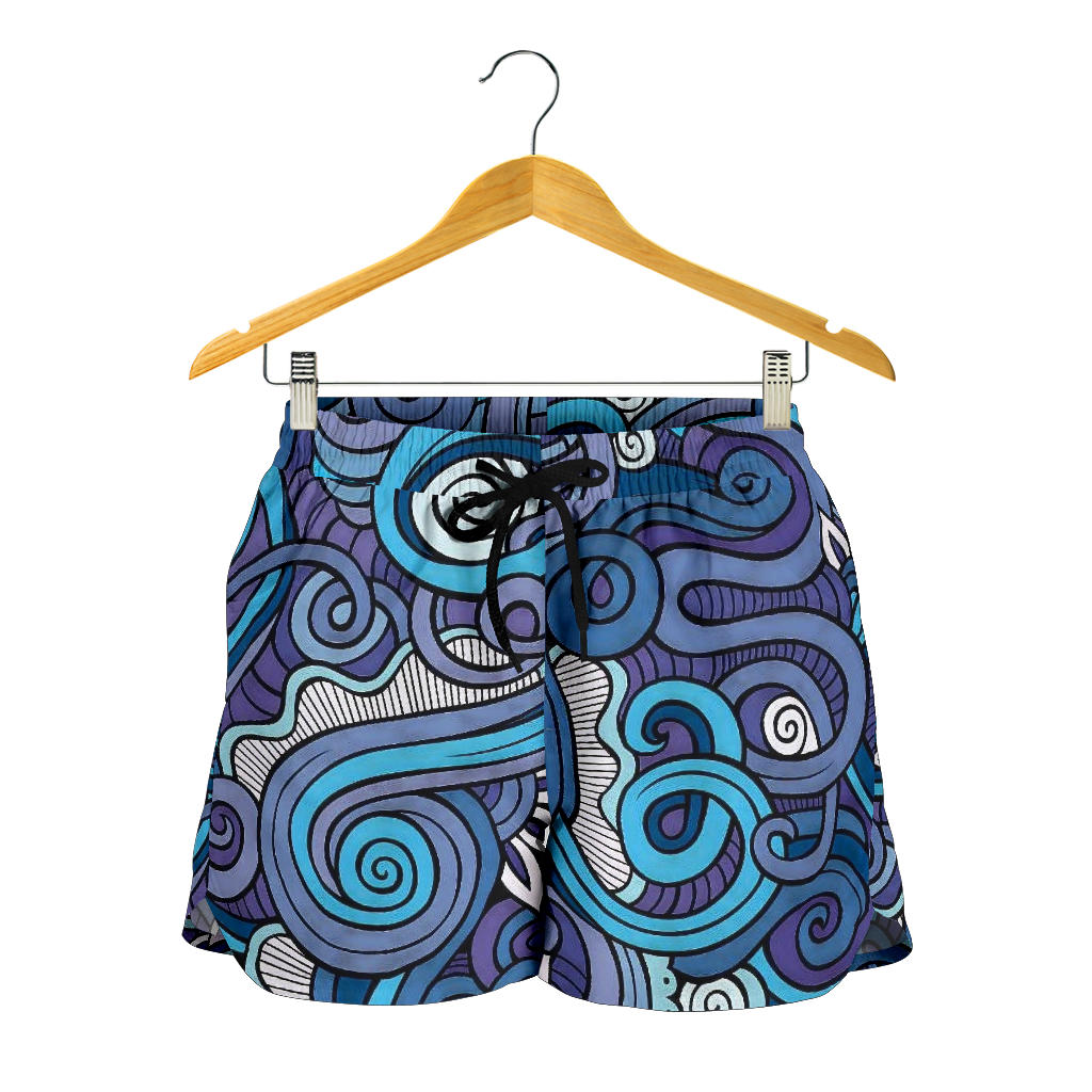 Squiggly Wiggly Blue Shorts