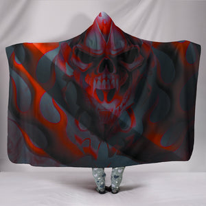 Black and red skull Hooded Blanket