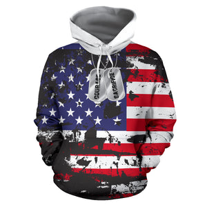 American Flag And Tags Hoodie