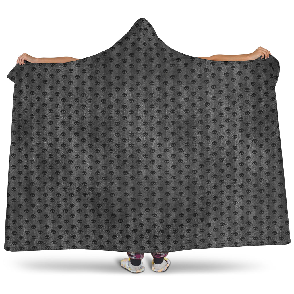 Black Skulls Hooded Blanket