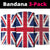 Grunge Union Jacks (Black, White, Grey) - Bandana 3 Pack