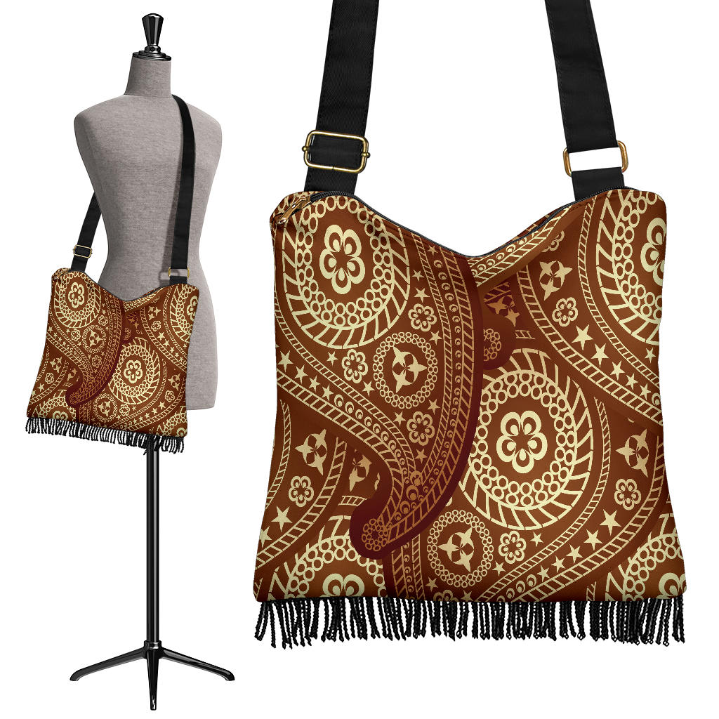 Sweet Brown Paisley Crossbody Bobo Handbag