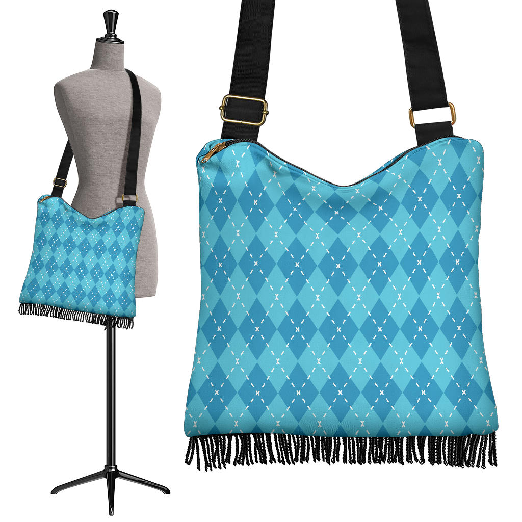 Blue Diamond Crossbody Boho Handbag