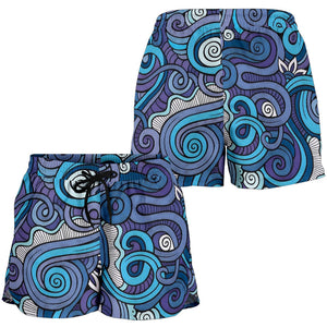 Squiggly Wiggly Blue Shorts