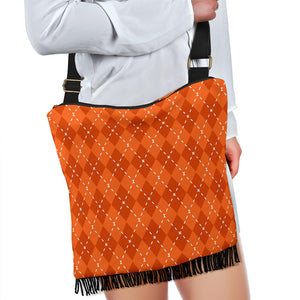 Orange Diamond Crossbody Boho Handbag