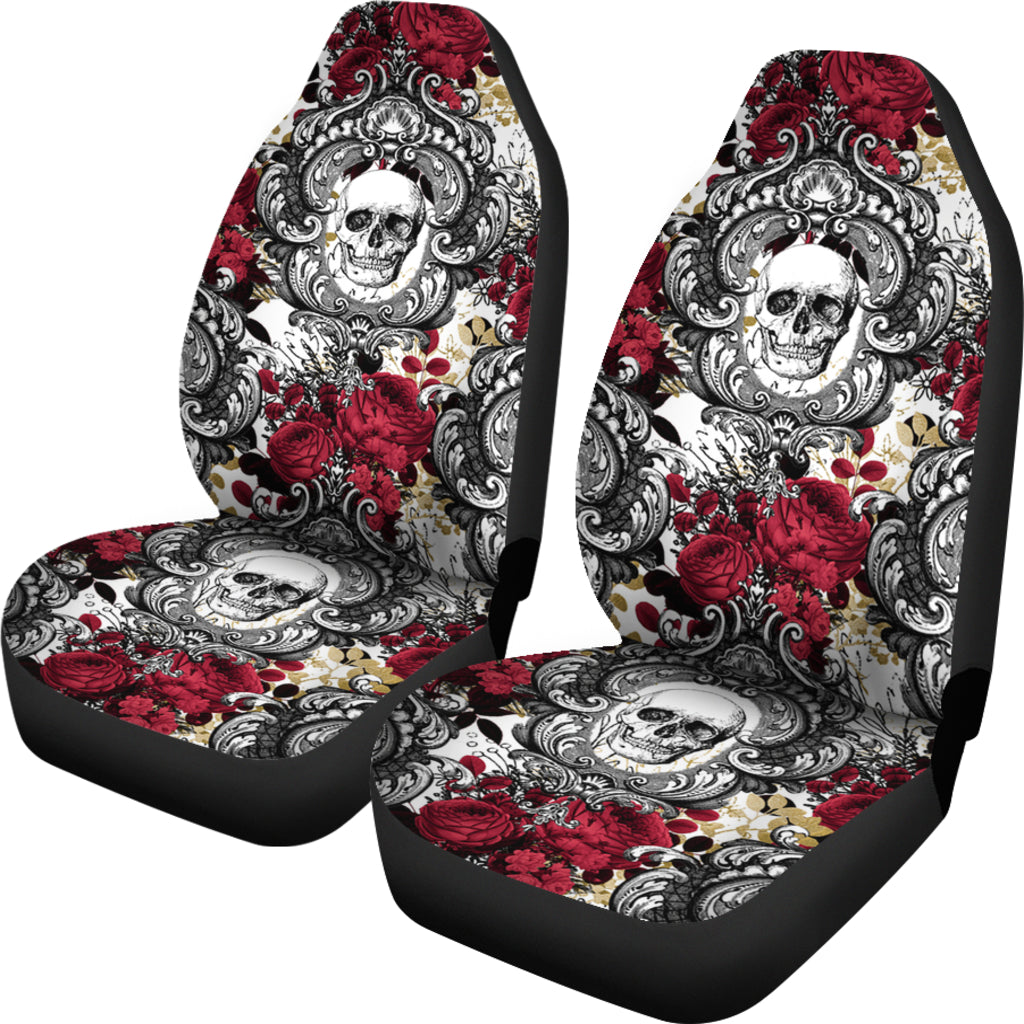 Gothic Skull and Red Roses Universal Bucket Seat Covers - view 2
