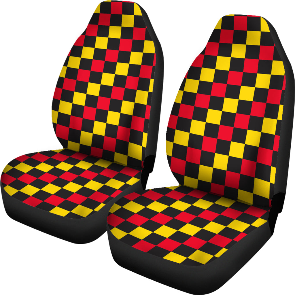 Red and yellow Check Seat Cover - view 2