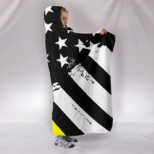 Thin Yellow Line Hooded Blanket