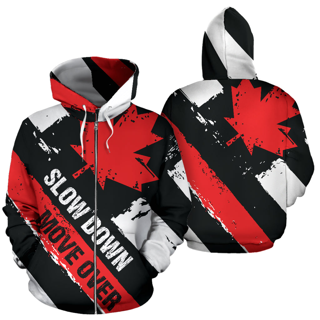 Slow Down Move Over Canadian Zip Up Hoodie - view 3