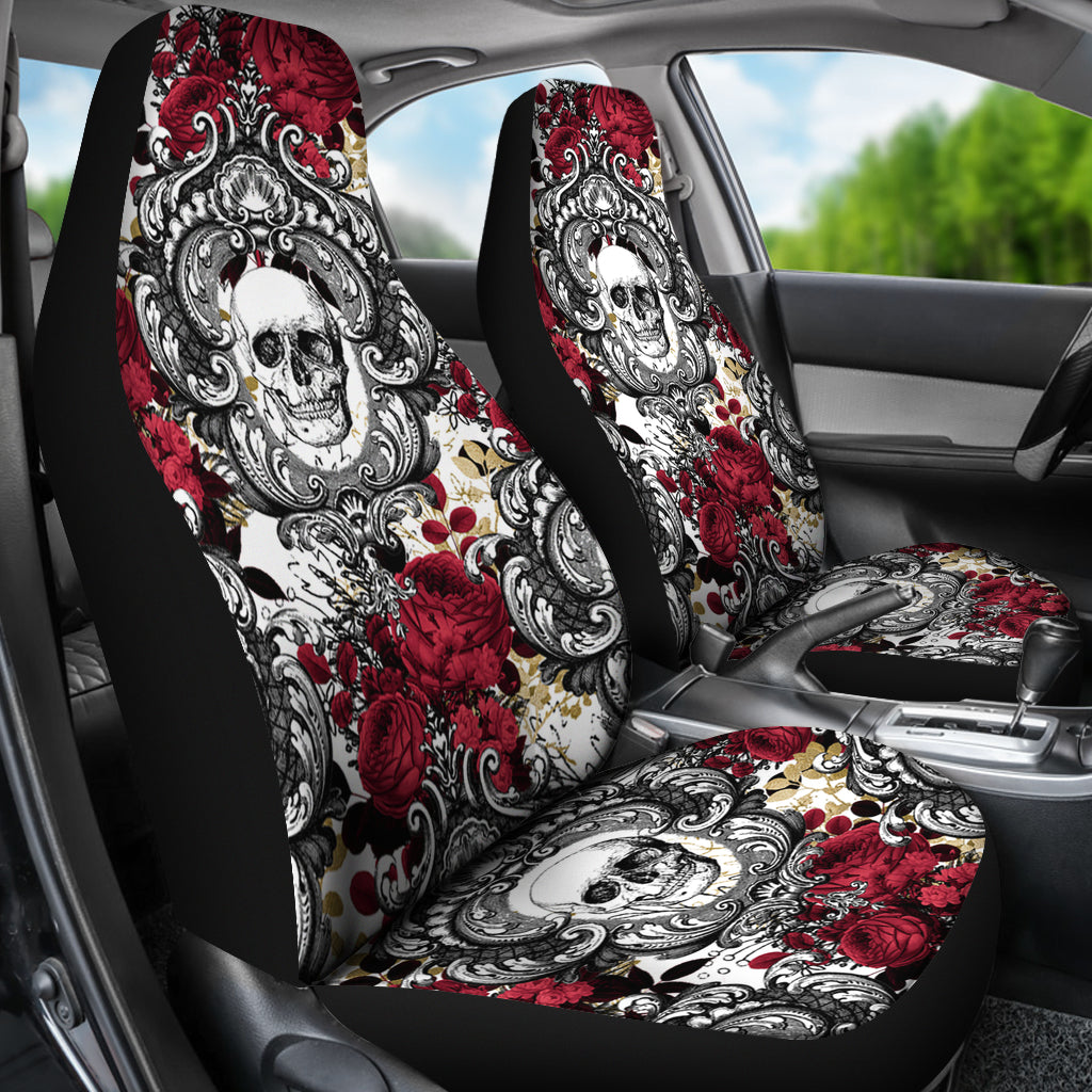 Gothic Skull and Red Roses Universal Bucket Seat Covers - view 3