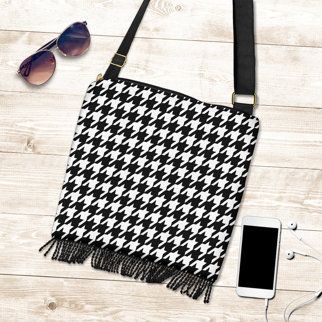 Black and White Crossbody Boho Handbag - view 3