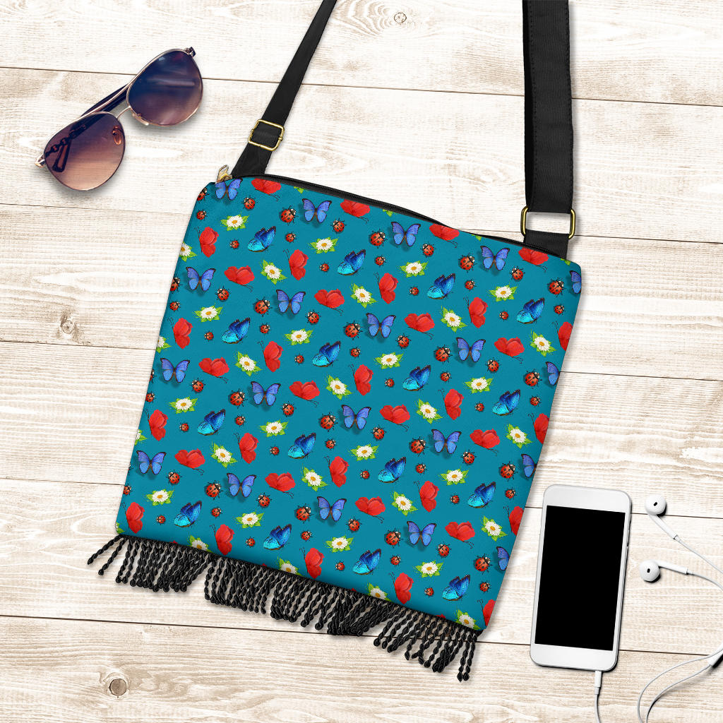 Butterfly Garden Crossbody Boho Handbag - view 3