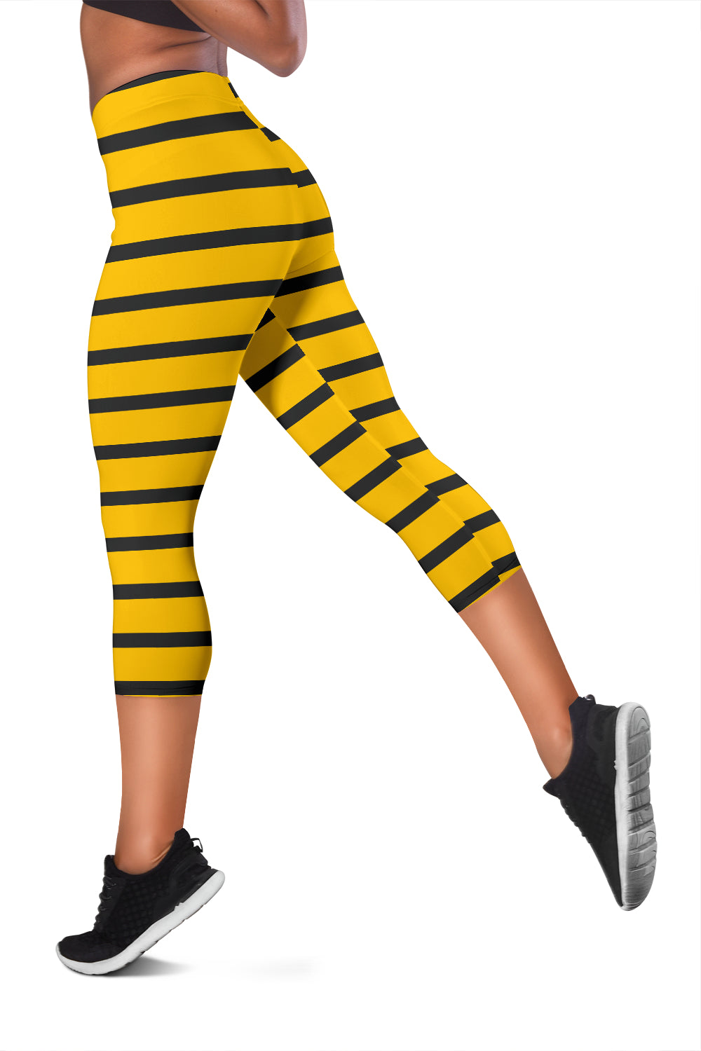 Minimal Yellow Bee Women's Capris Leggings - view 3