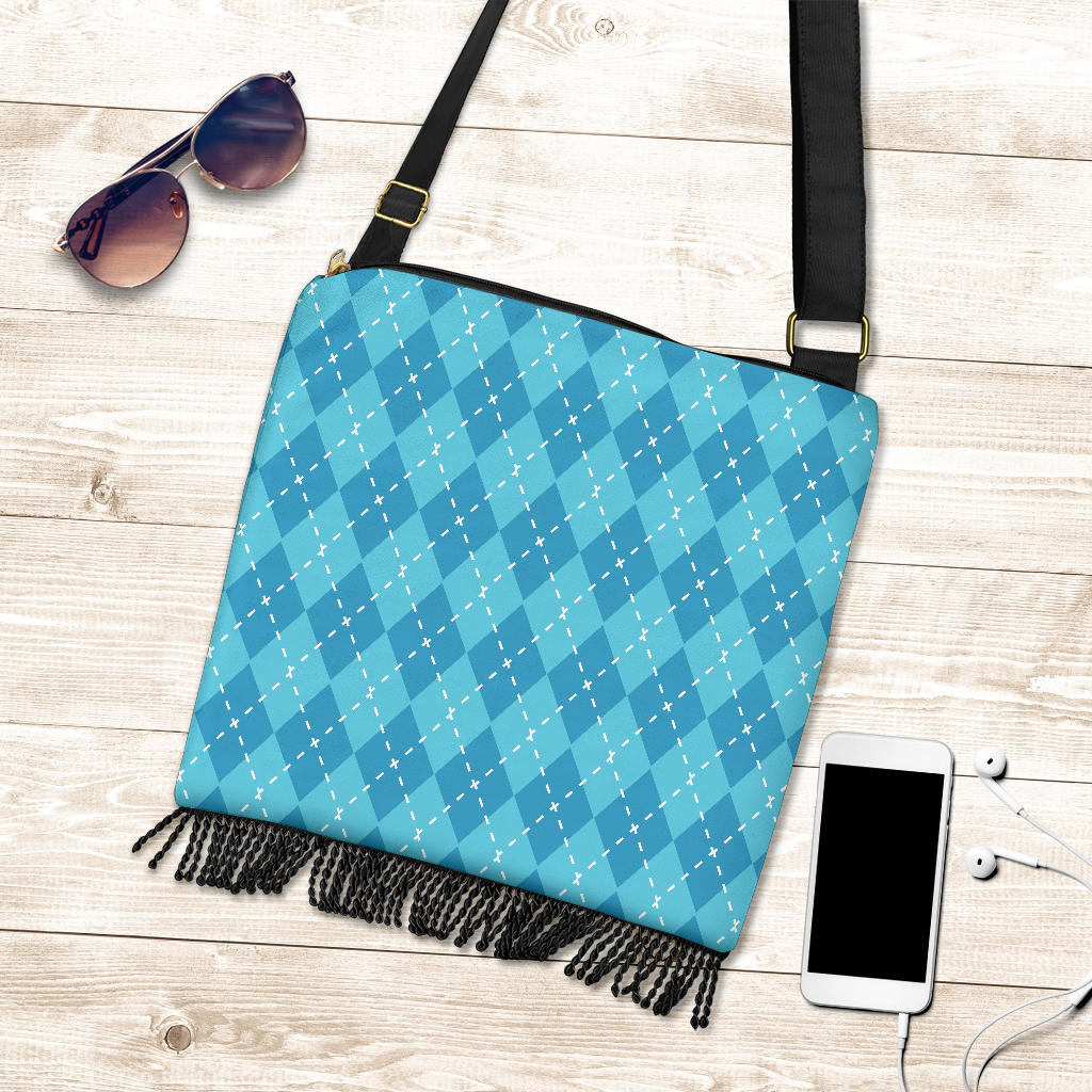 Blue Diamond Crossbody Boho Handbag