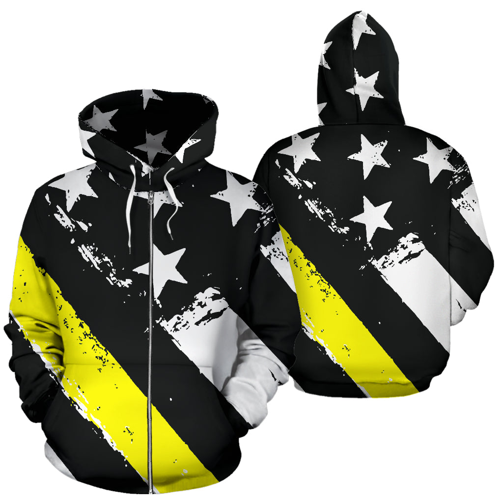 Thin Yellow Line Zip Up Hoodie - view 3