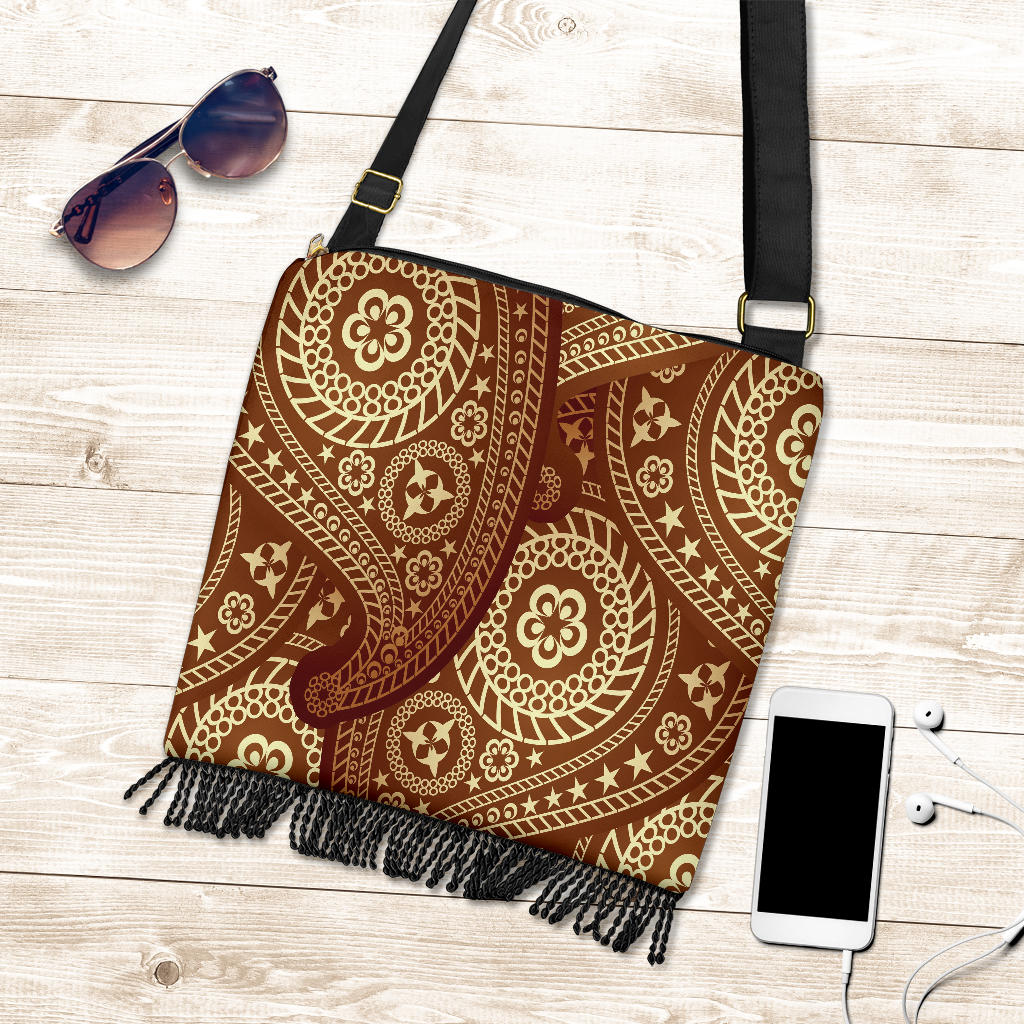 Sweet Brown Paisley Crossbody Bobo Handbag