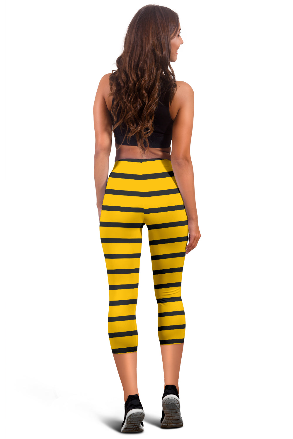 Minimal Yellow Bee Women's Capris Leggings - view 4