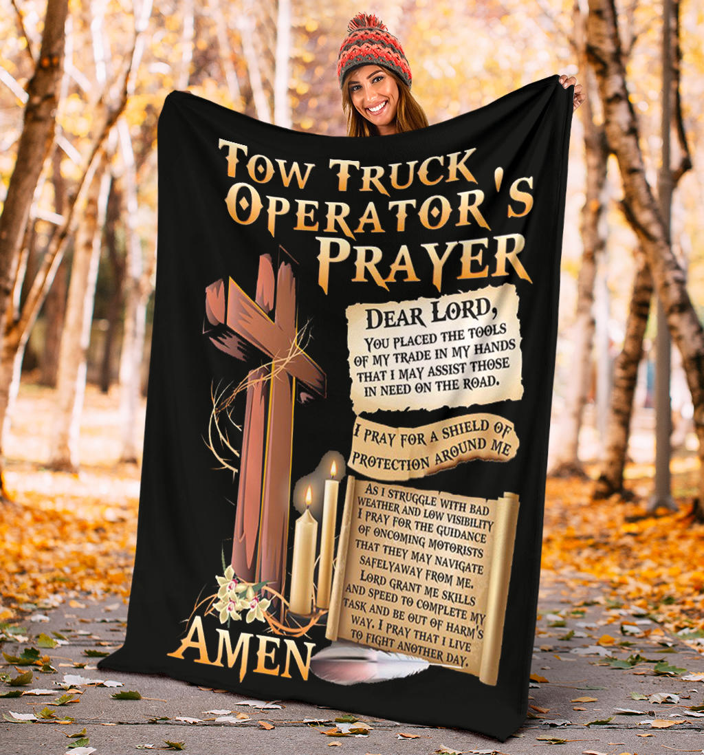 Proud Tow Truck Operator's Prayer Blanket - Towlivesmatter