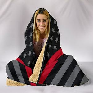 Thin Red Line Hooded Blanket