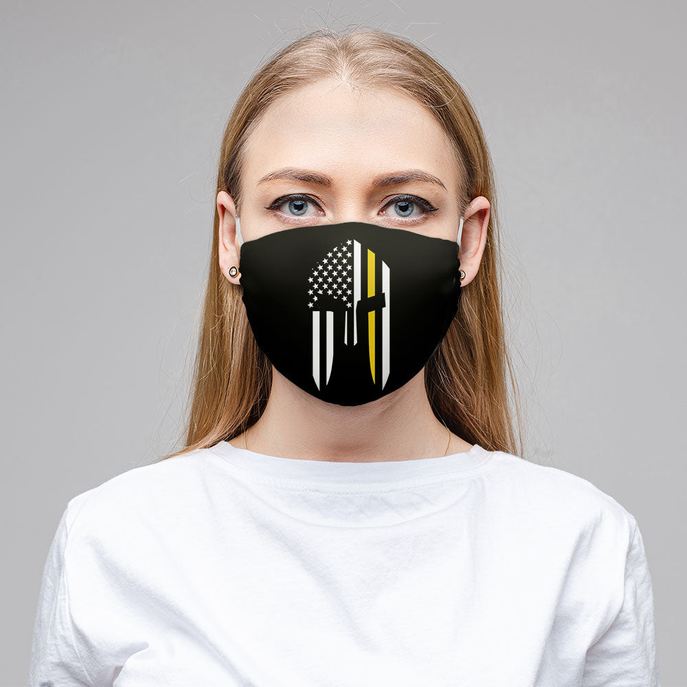 Thin Yellow Line Face Mask (Unisex) - view 2