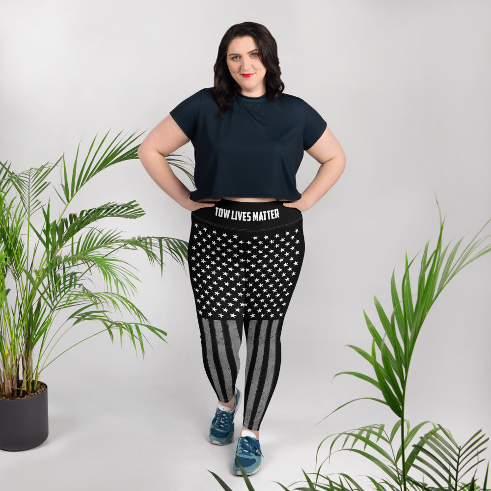 Thin Yellow Line Plus Size Leggings - view 2