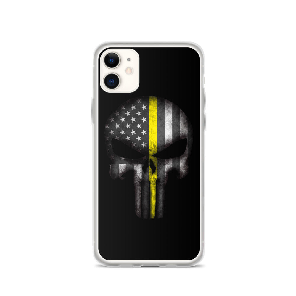 Thin Yellow Line Skull iPhone Case - view 2