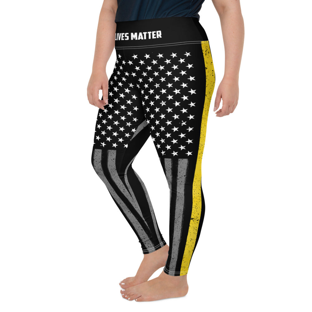 Thin Yellow Line Plus Size Leggings - view 5