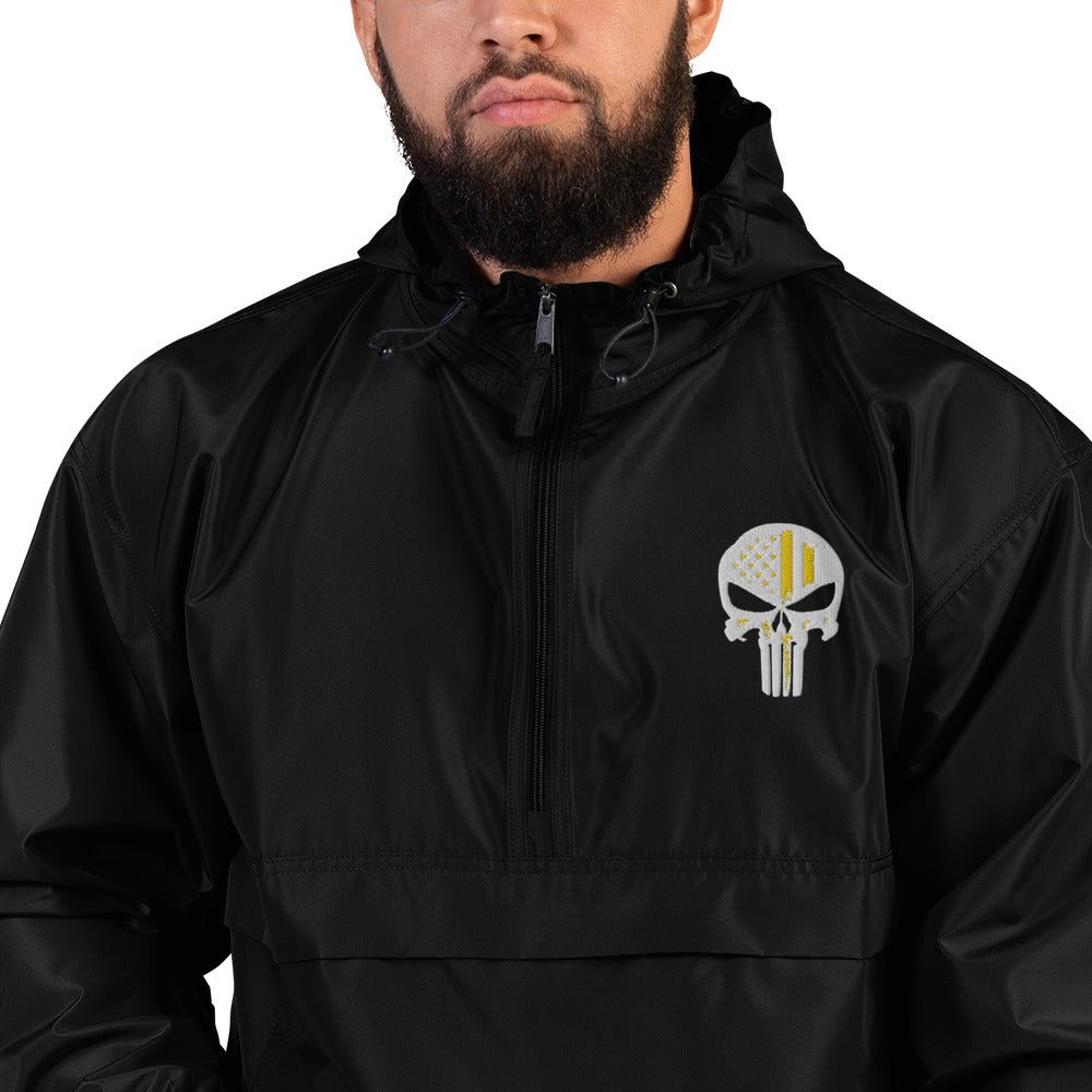 Thin Yellow Line Skull Embroidered Jacket