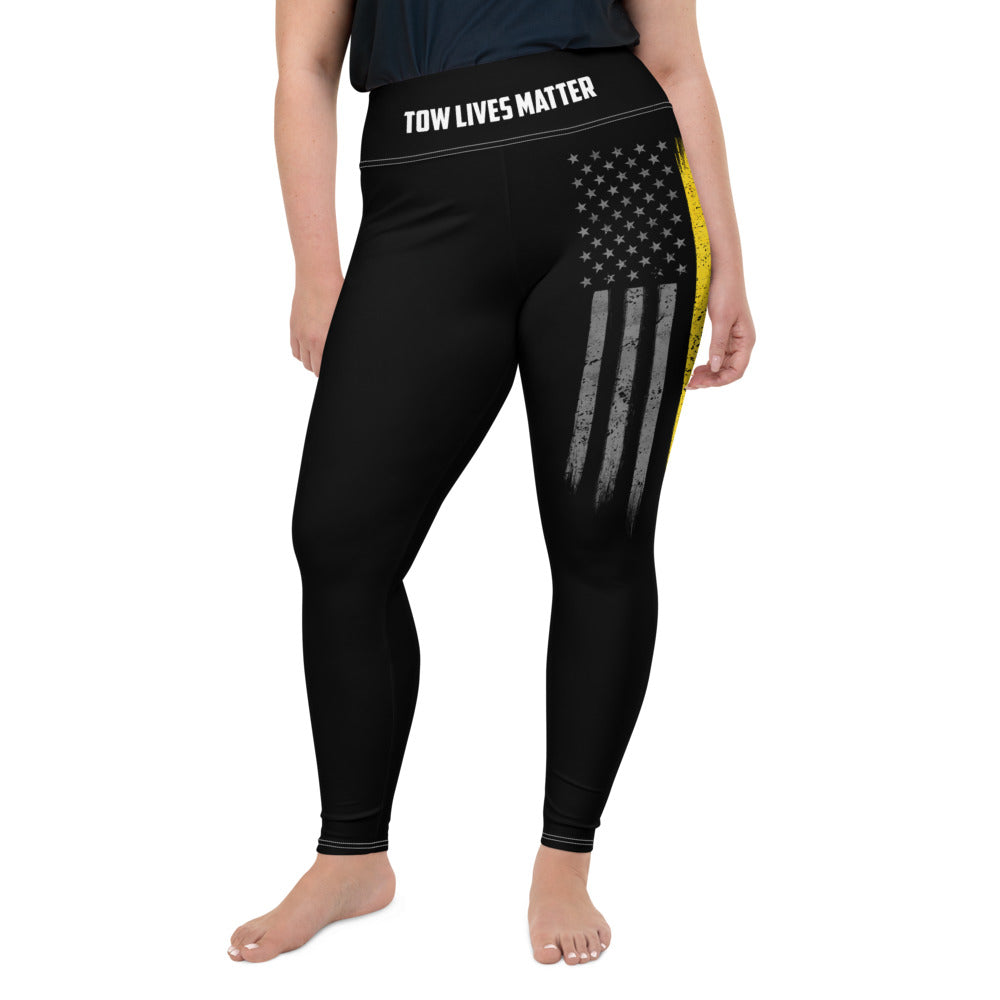 Thin Yellow Line All-Over Print Plus Size Leggings