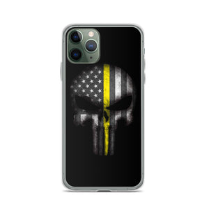 Thin Yellow Line Skull iPhone Case