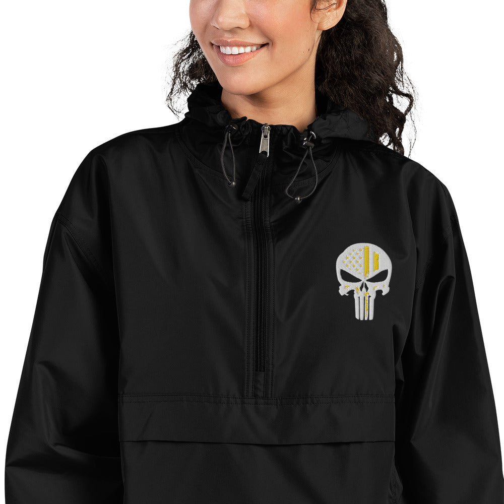 Thin Yellow Line Skull Embroidered Jacket - view 4