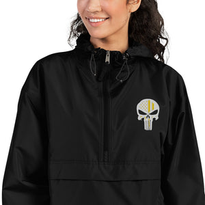 Thin Yellow Line Skull Embroidered Jacket