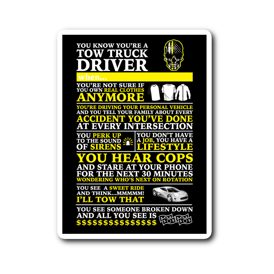 Tow Truck Operator Sticker