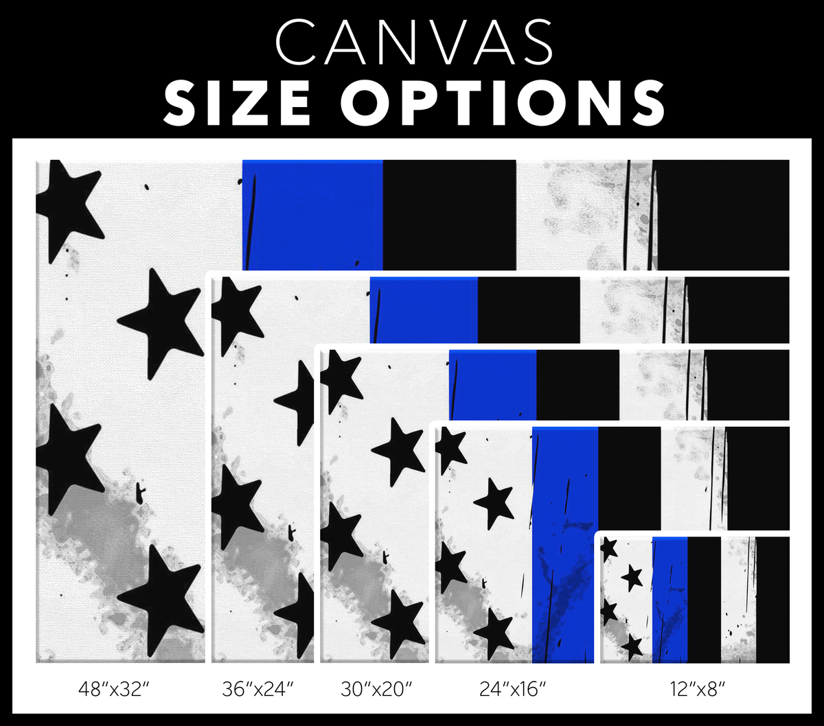 Thin Blue Line Canvas Wall Art - view 3