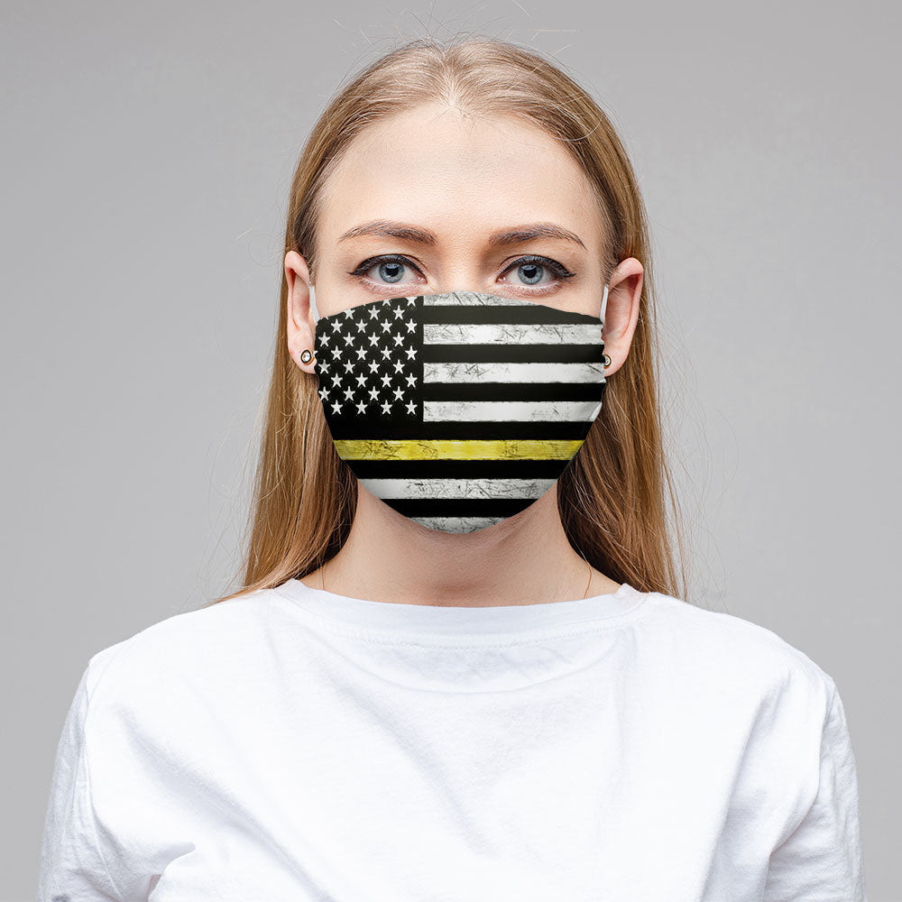 Thin Yellow Line Face Mask (Unisex) - view 2