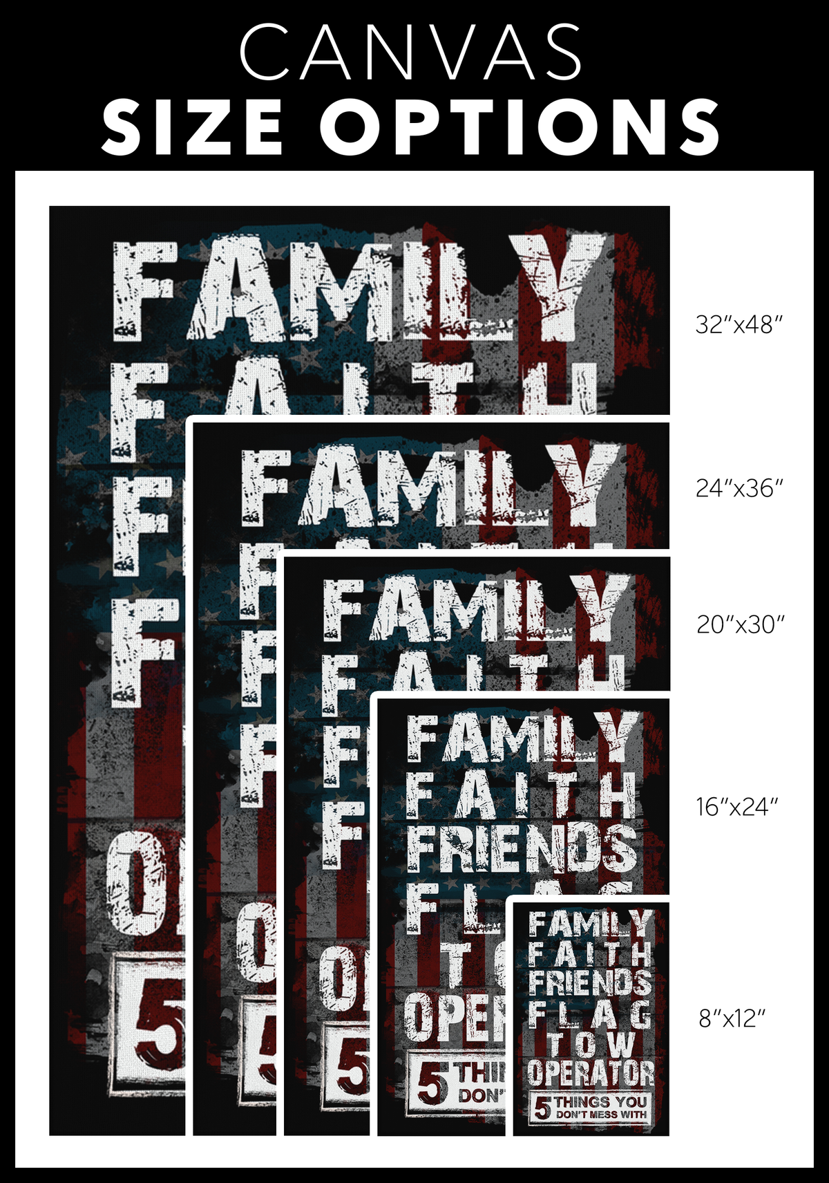 DON'T MESS WITH FAMILY FAITH ..TOW OPERATOR Canvas - view 3