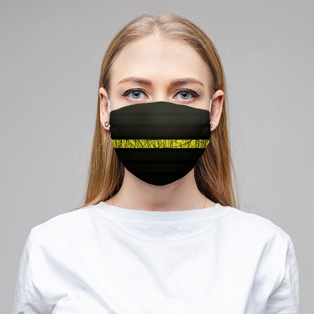 Thin Yellow Line Face Mask (Unisex) - view 2