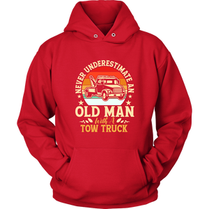 Never Understimate An Old Man With A Tow Truck Shirt