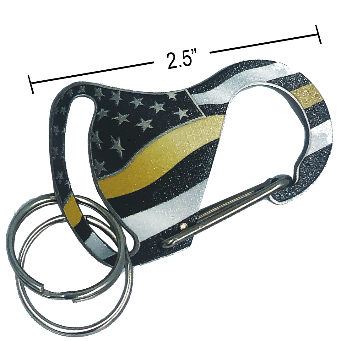 Thin Yellow Line Carabiner Keychains
