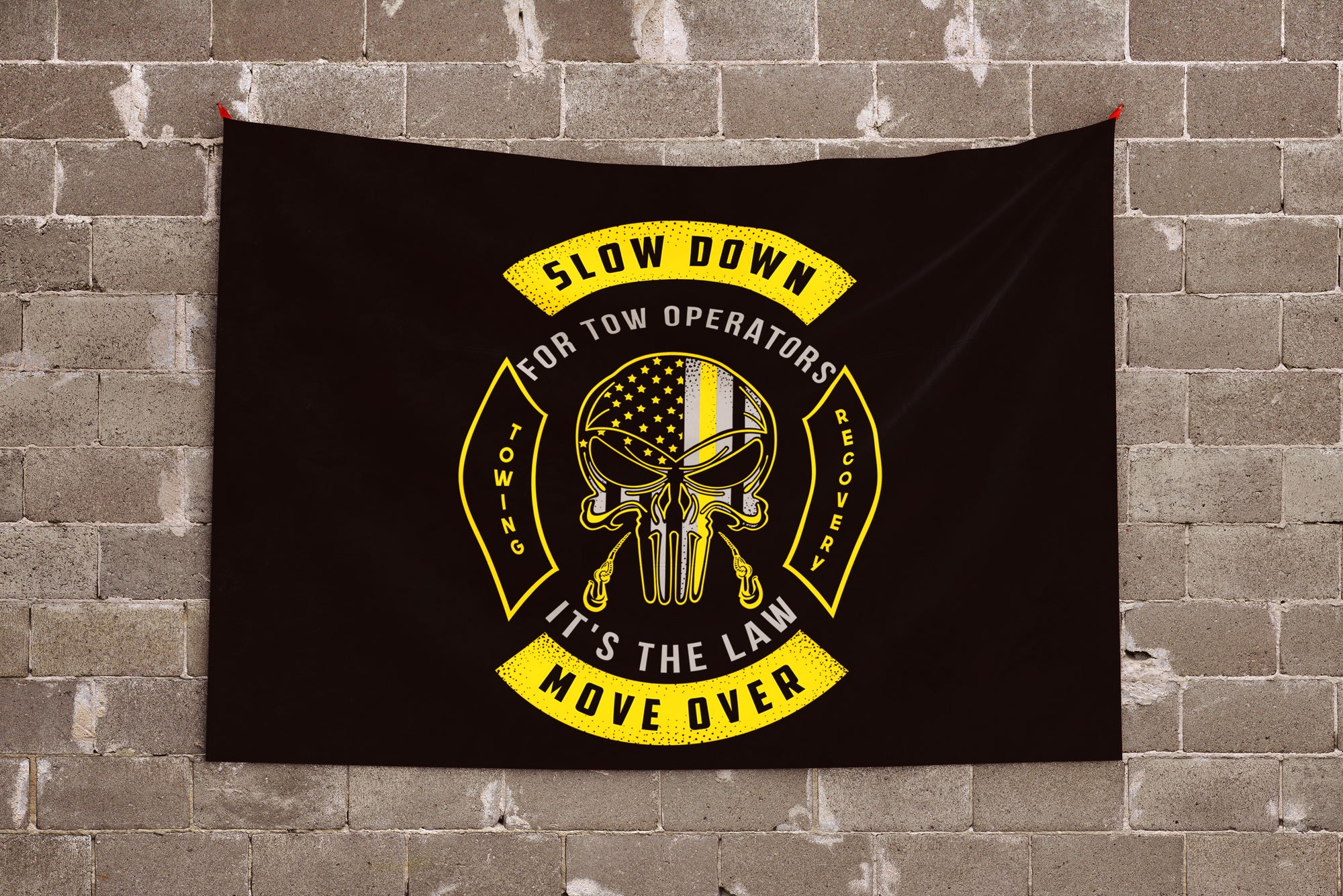 SLOW DOWN MOVE OVER FLAG