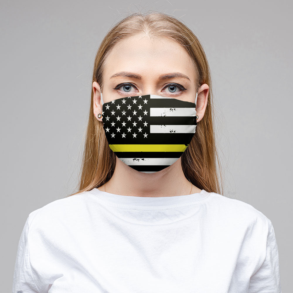 Thin Yellow Line Face Mask (Unisex) - view 2