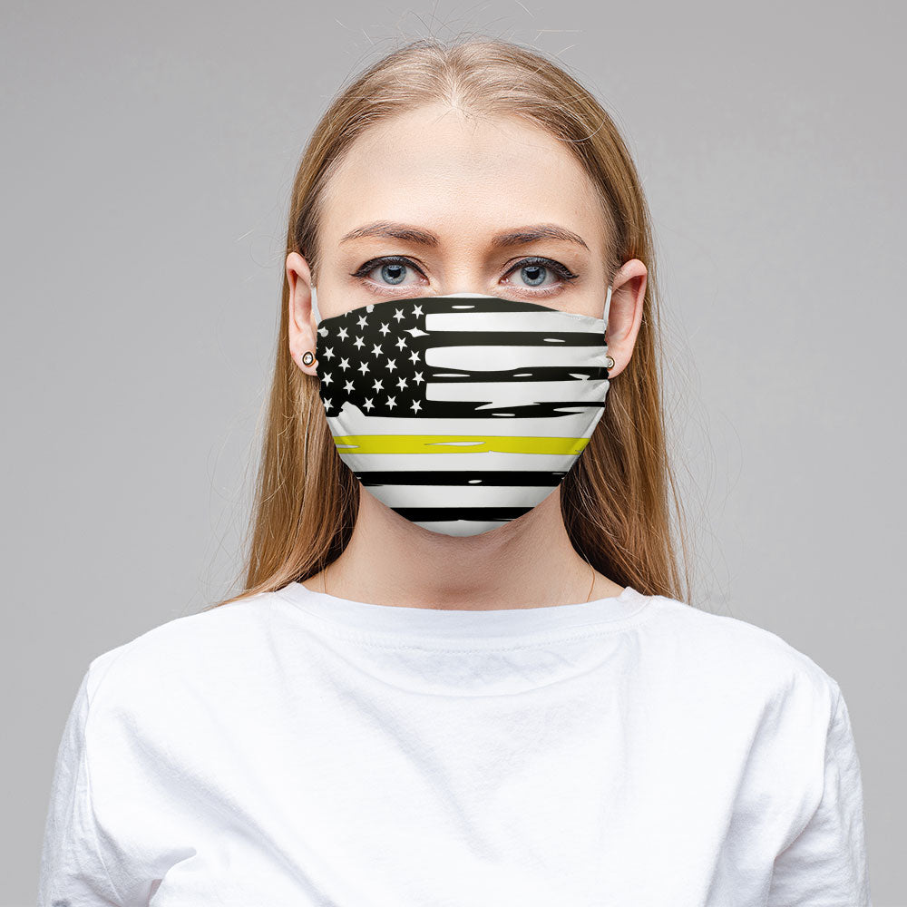 Thin Yellow Line Face Mask (Unisex) - view 2